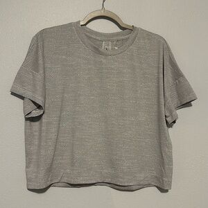 Grey cropped workout top